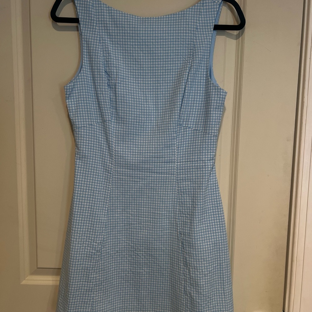 Hello Molly Light Blue Gingham Mini Dress - Picture 7 of 8